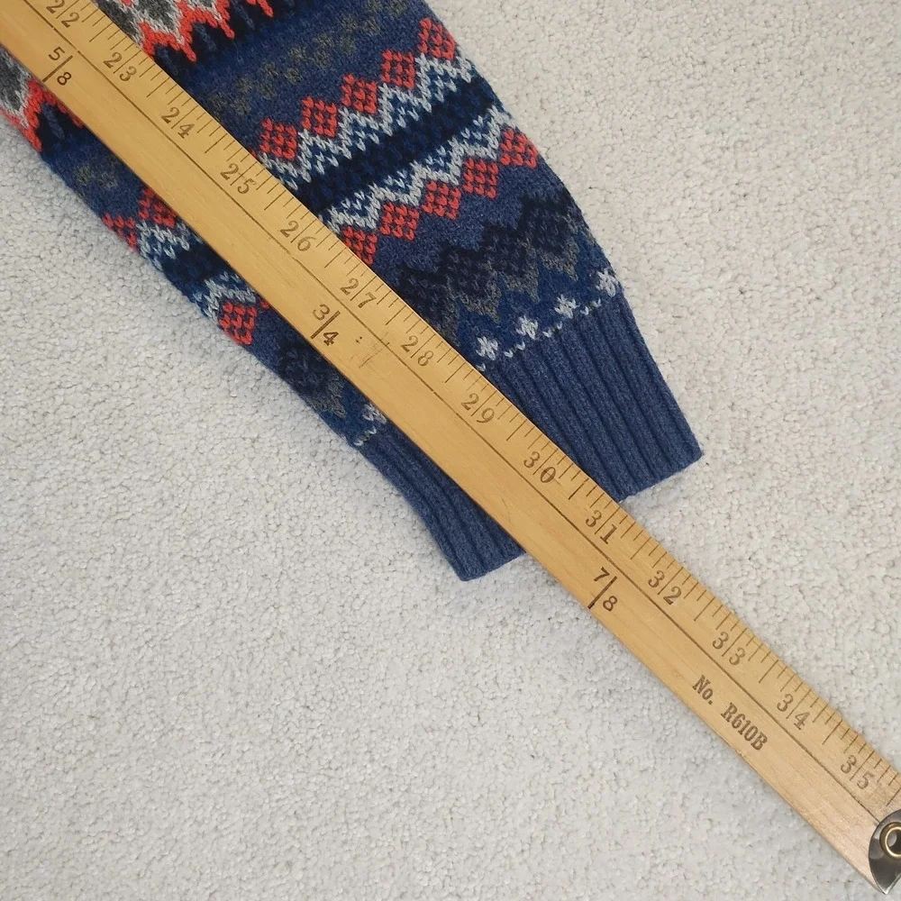 Gap Kid's Sweater XXL 14-16 Blue Pink Fair Isle Wool Blend Crewneck Soft EUC